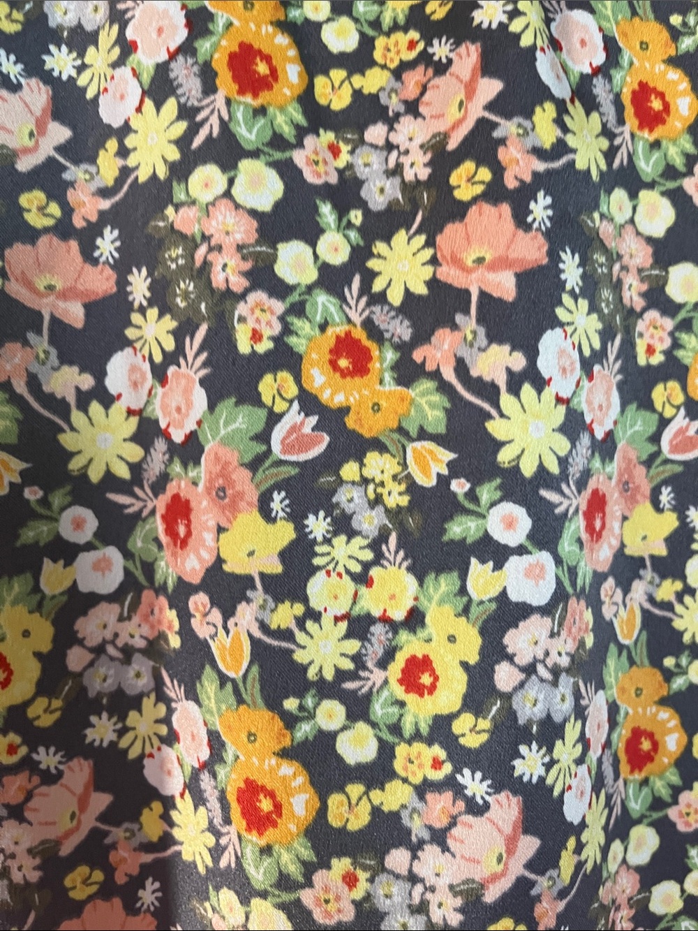 LOFT Navy A-Line Skirt with Multicolor Floral Print - Picture 8 of 9